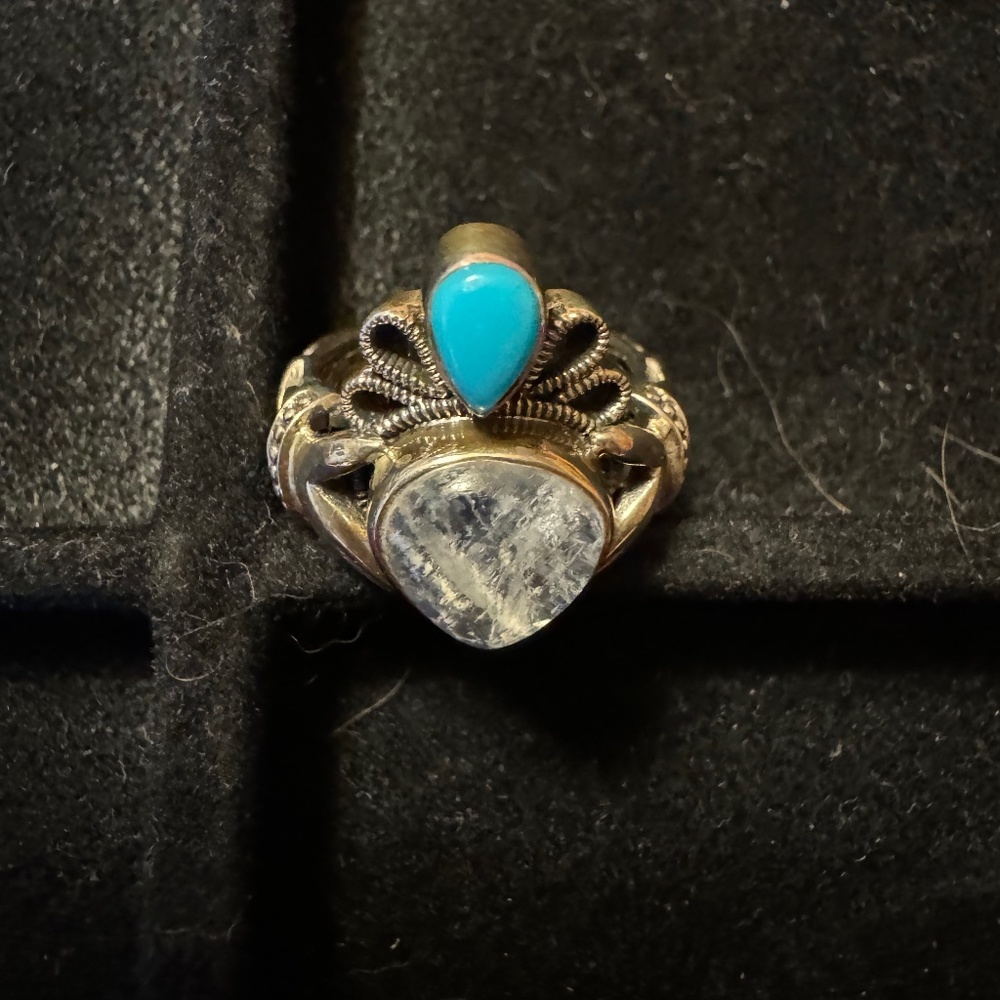 Nicky Butler Claddagh Moonstone Turquoise Ring Size 6